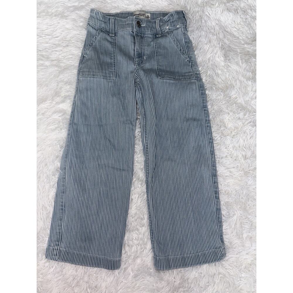 Abercrombie Kids Girls 7/8 Short “High Rise Wide Leg”railroad Stripe Jeans. Grea